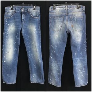 Alexander McQueen Jeans - Alexander McQueen Sz32 Destroyed Painted Men Jeans Alexander McQueen Jeans - Alexander McQueen Sz32 Destroyed Painted Men Jeans